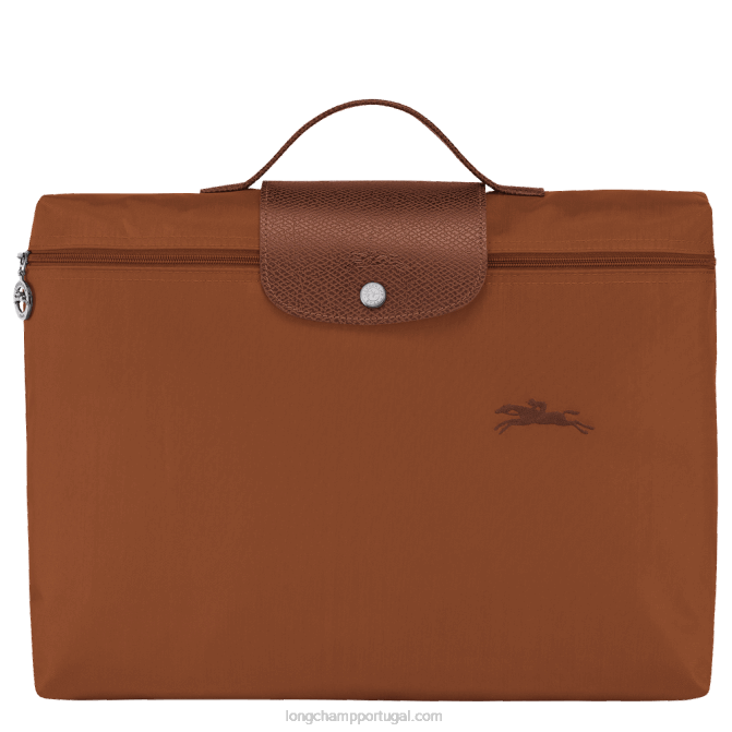 Longchamp 6DPZ494 conhaque homens le pliage pasta de documentos verde