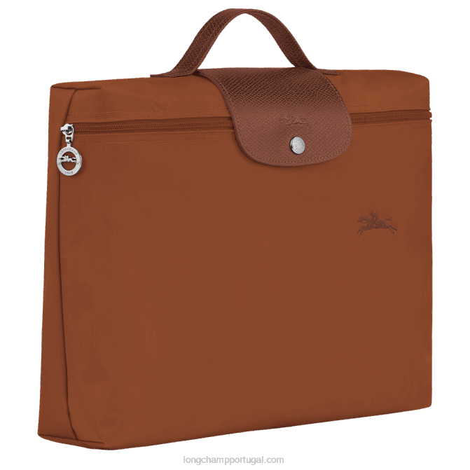Longchamp 6DPZ494 conhaque homens le pliage pasta de documentos verde