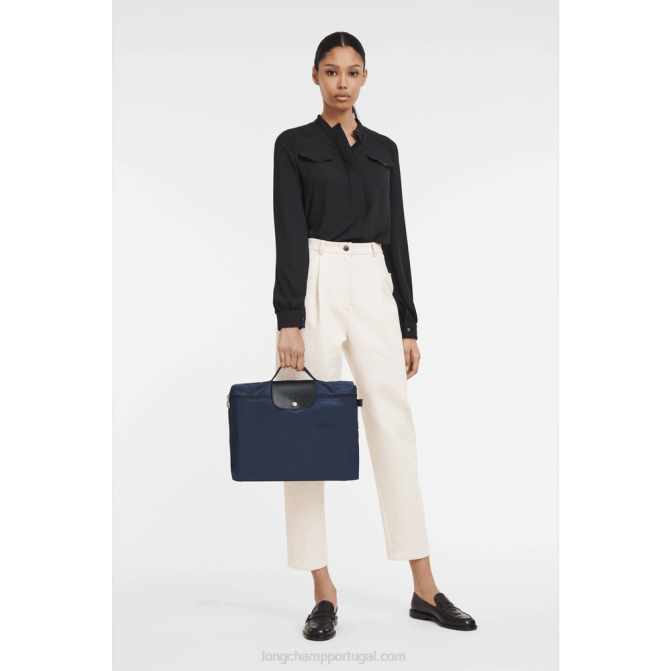 Longchamp 6DPZ496 marinha homens le pliage pasta de documentos verde