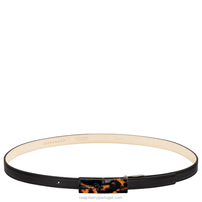 Longchamp 6DPZ907 preto mulheres cinto feminino roseau
