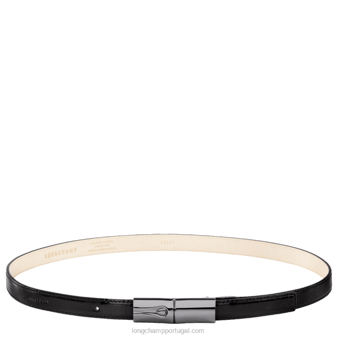 Longchamp 6DPZ908 preto mulheres cinto feminino roseau