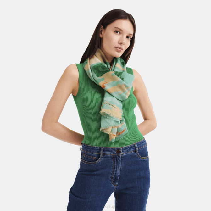 Longchamp 6DPZ1000 aqua mulheres estola coleção primavera/verão 2023