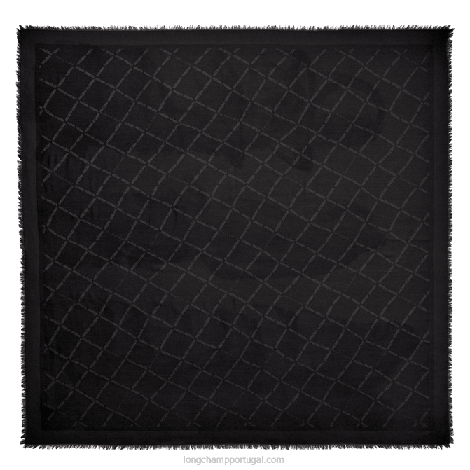 Longchamp 6DPZ1001 preto mulheres xale coleção primavera/verão 2023