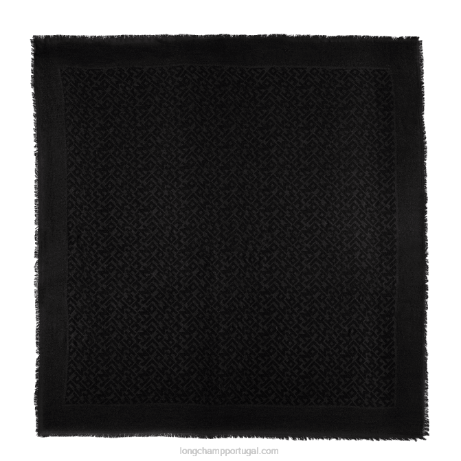 Longchamp 6DPZ969 preto mulheres xale coleção primavera/verão 2023
