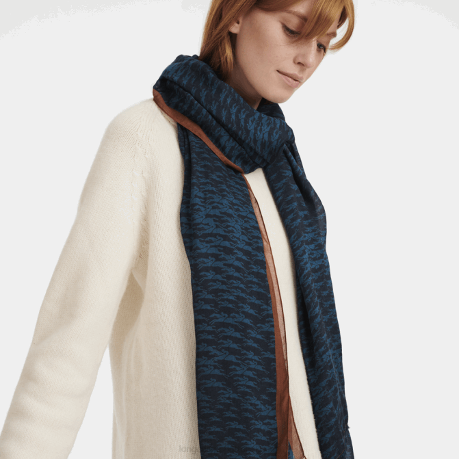 Longchamp 6DPZ973 marinha mulheres estola coleção primavera/verão 2023