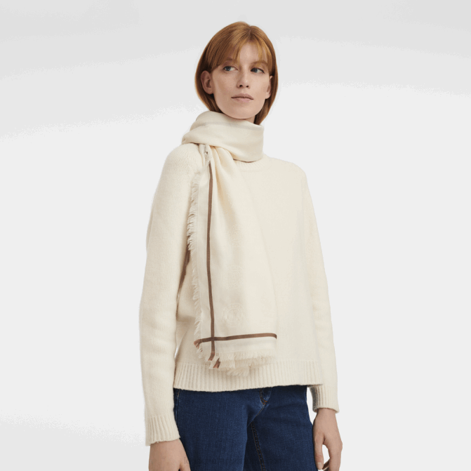 Longchamp 6DPZ976 marfim mulheres xale coleção primavera/verão 2023
