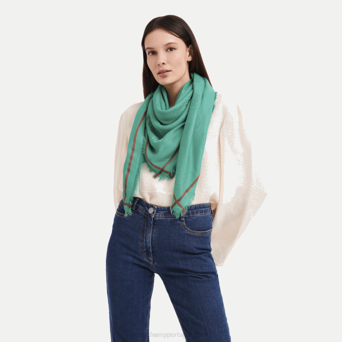 Longchamp 6DPZ977 turquesa mulheres xale coleção primavera/verão 2023