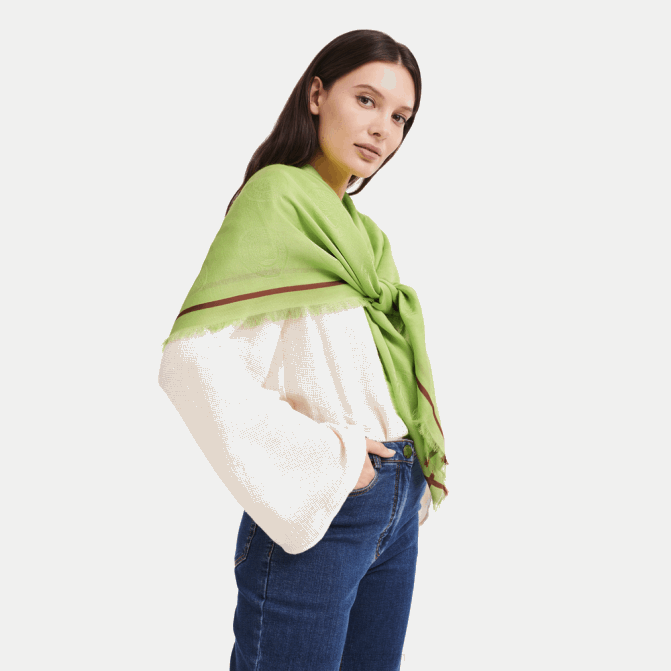 Longchamp 6DPZ978 luz verde mulheres xale coleção primavera/verão 2023