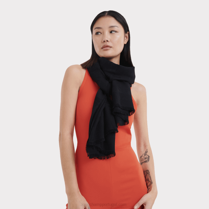 Longchamp 6DPZ982 preto mulheres estola coleção primavera/verão 2023