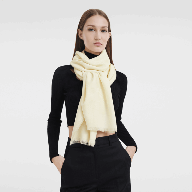Longchamp 6DPZ984 marfim mulheres estola coleção primavera/verão 2023