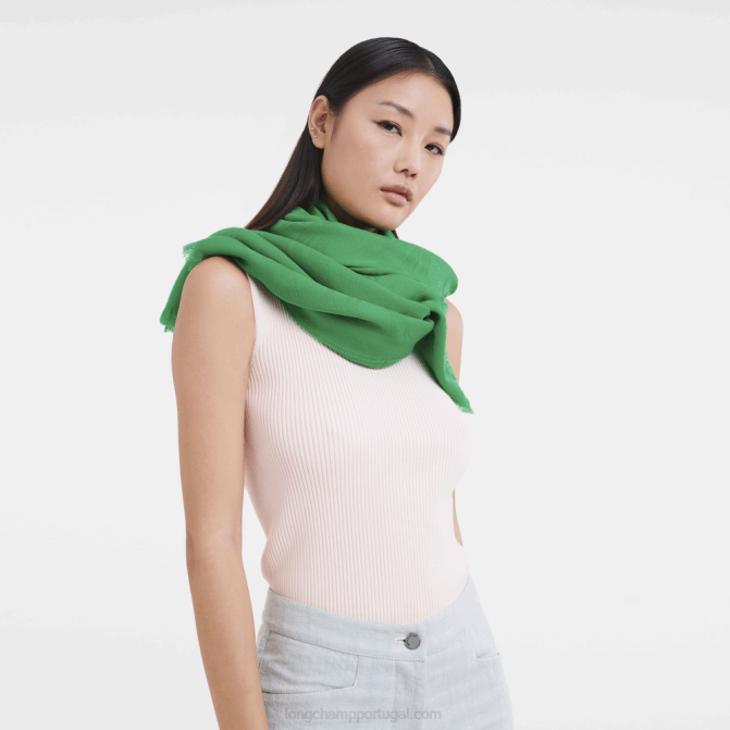 Longchamp 6DPZ986 grama/luz verde mulheres estola coleção primavera/verão 2023