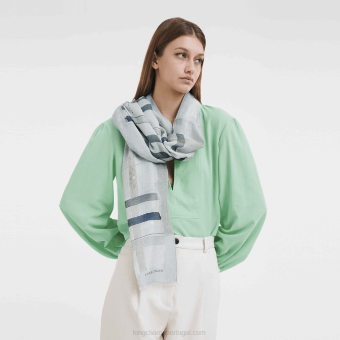 Longchamp 6DPZ995 aqua mulheres estola coleção primavera/verão 2023