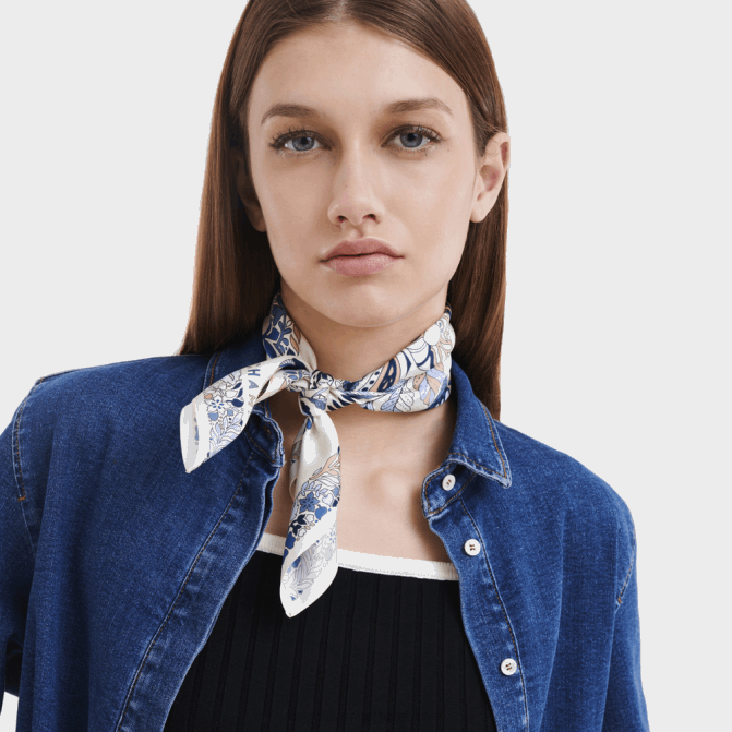 Longchamp 6DPZ1005 ardósia mulheres lenço de seda coleção primavera/verão 2023 50