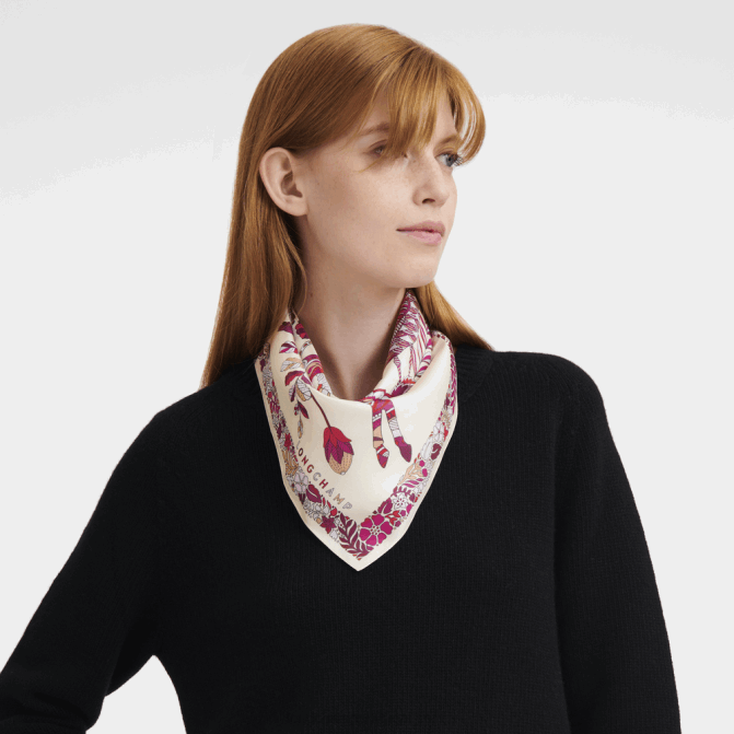 Longchamp 6DPZ1006 fúcsia mulheres lenço de seda coleção primavera/verão 2023 50