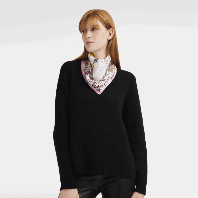 Longchamp 6DPZ1011 rosa mulheres lenço de seda coleção primavera/verão 2023