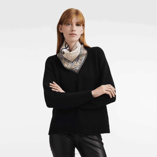 Longchamp 6DPZ1012 papel mulheres lenço de seda coleção primavera/verão 2023
