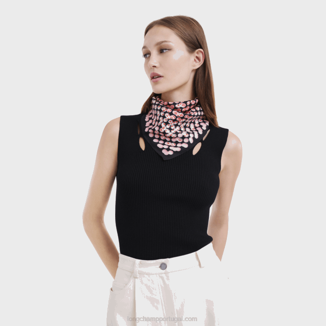 Longchamp 6DPZ1014 preto mulheres lenço de seda coleção primavera/verão 2023 50