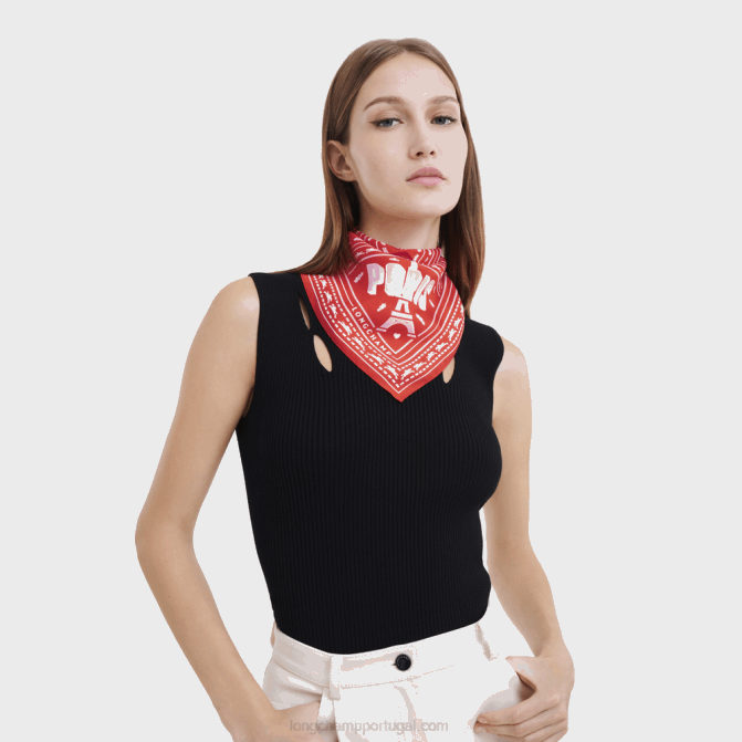 Longchamp 6DPZ1016 laranja mulheres lenço de seda coleção primavera/verão 2023 50
