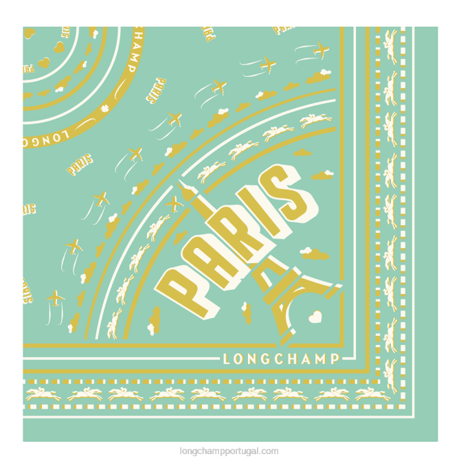 Longchamp 6DPZ1017 celadon mulheres lenço de seda coleção primavera/verão 2023 50