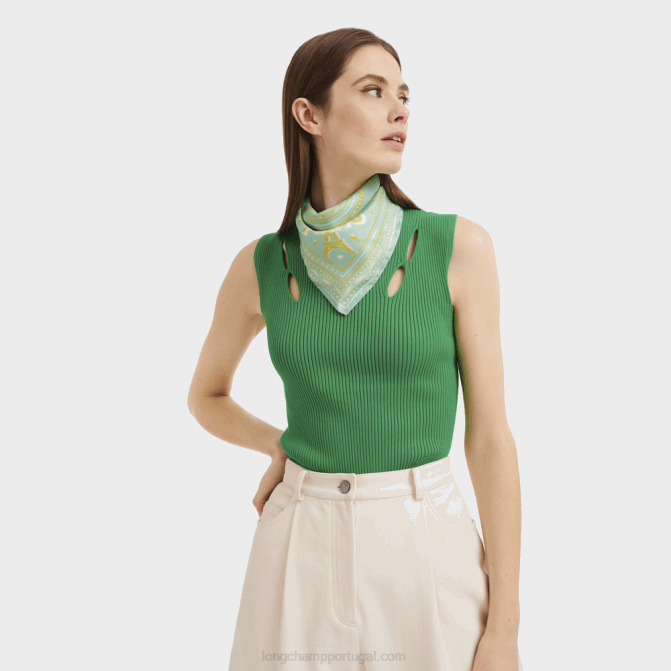 Longchamp 6DPZ1017 celadon mulheres lenço de seda coleção primavera/verão 2023 50