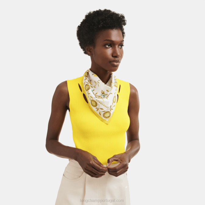 Longchamp 6DPZ1019 limão mulheres lenço de seda coleção primavera/verão 2023 50