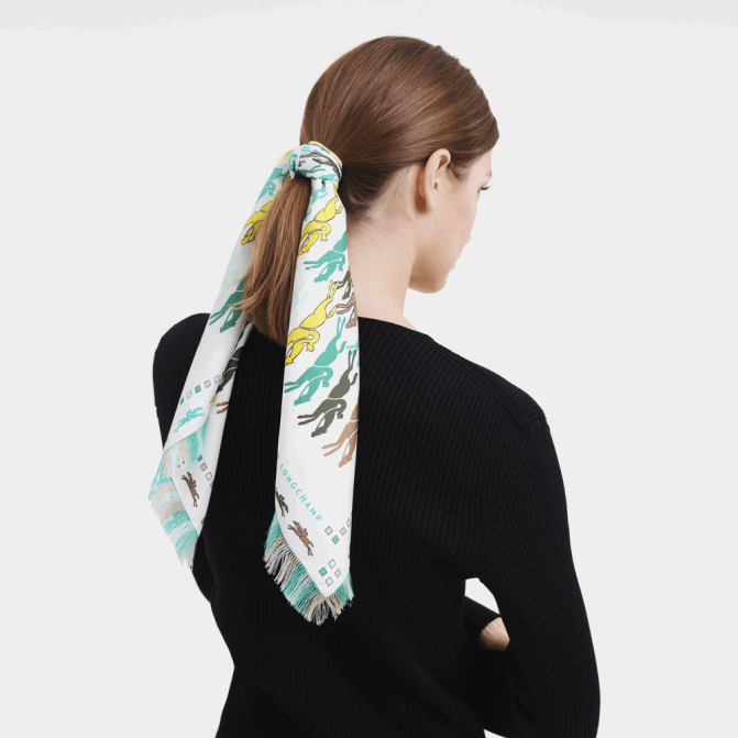 Longchamp 6DPZ1029 turquesa mulheres lenço de seda coleção primavera/verão 2023 70
