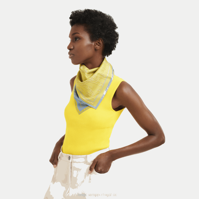 Longchamp 6DPZ1031 limão mulheres lenço de seda coleção primavera/verão 2023 70