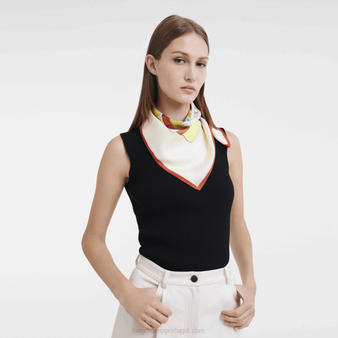 Longchamp 6DPZ1033 laranja mulheres lenço de seda coleção primavera/verão 2023 70