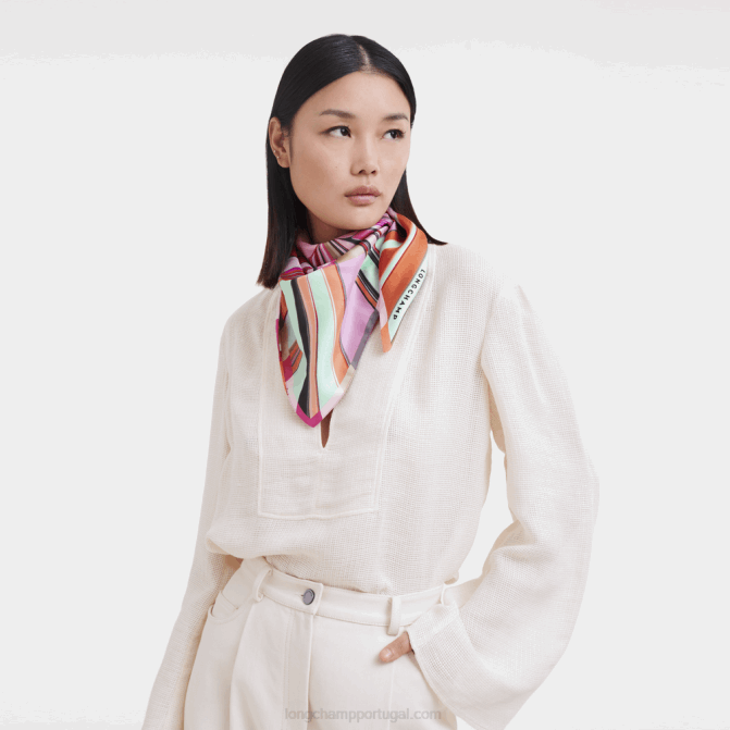 Longchamp 6DPZ1037 fúcsia mulheres lenço de seda coleção primavera/verão 2023 70