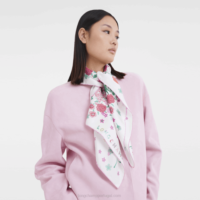 Longchamp 6DPZ1039 rosa mulheres lenço de seda coleção primavera/verão 2023 90