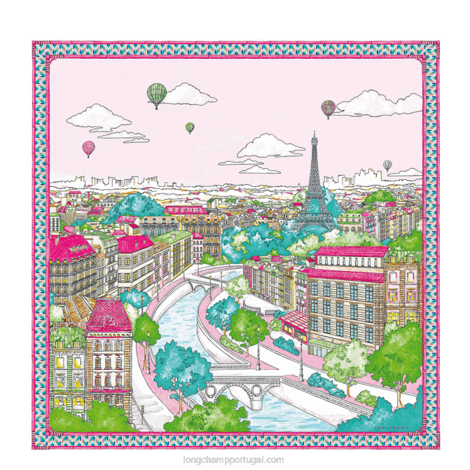 Longchamp 6DPZ1045 fúcsia mulheres lenço de seda coleção primavera/verão 2023 90