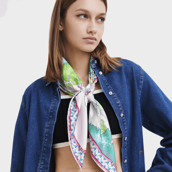 Longchamp 6DPZ1045 fúcsia mulheres lenço de seda coleção primavera/verão 2023 90