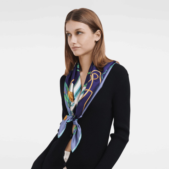 Longchamp 6DPZ1046 ardósia mulheres lenço de seda coleção primavera/verão 2023 90