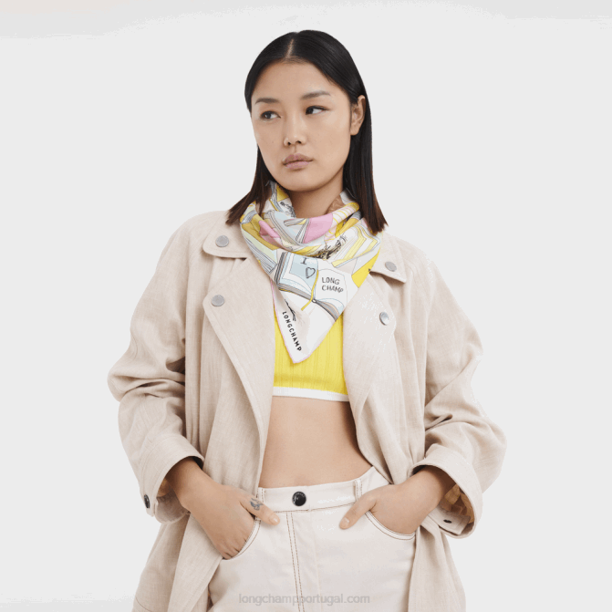Longchamp 6DPZ1050 limão mulheres lenço de seda coleção primavera/verão 2023 90