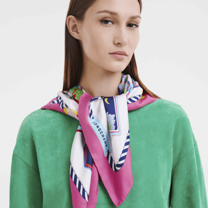 Longchamp 6DPZ1057 fúcsia mulheres lenço de seda coleção primavera/verão 2023 90