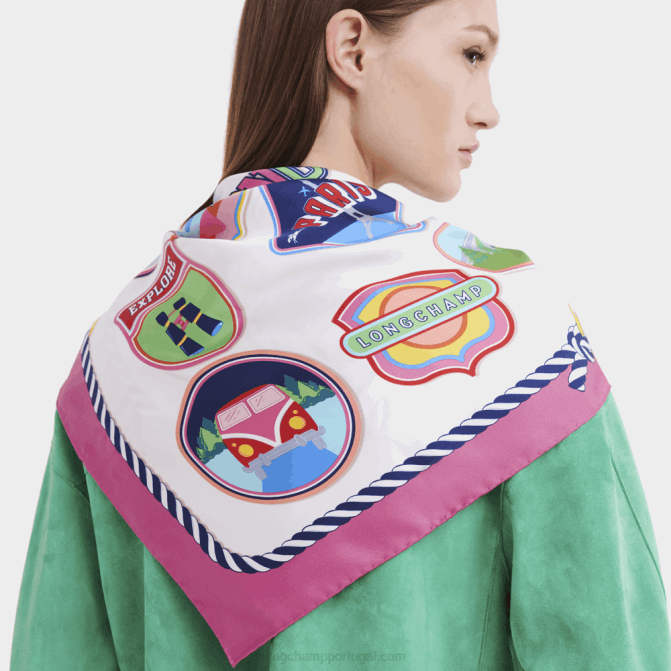 Longchamp 6DPZ1057 fúcsia mulheres lenço de seda coleção primavera/verão 2023 90