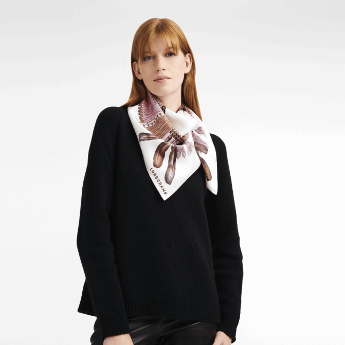 Longchamp 6DPZ1059 rosa mulheres lenço de seda coleção primavera/verão 2023 90