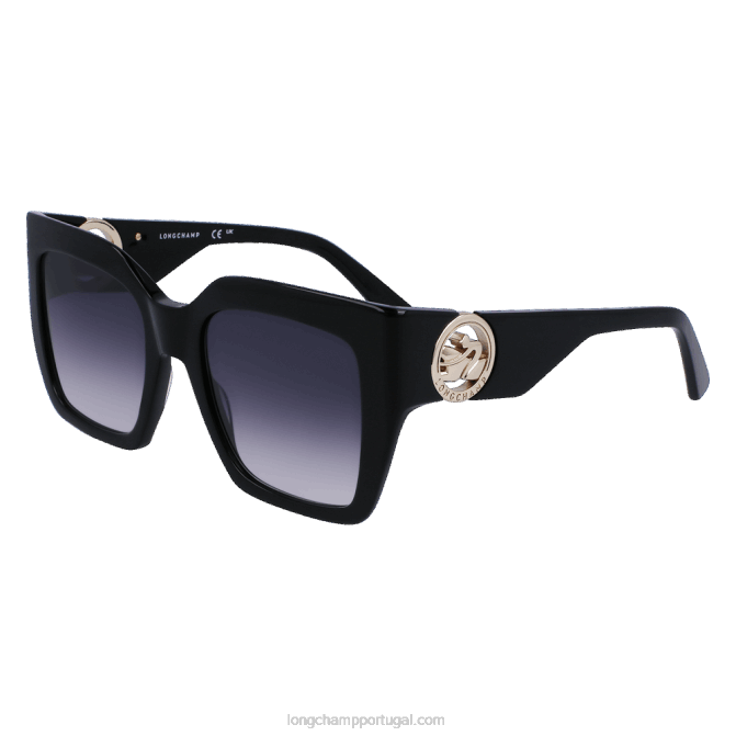 Longchamp 6DPZ881 preto mulheres óculos de sol coleção primavera/verão 2023