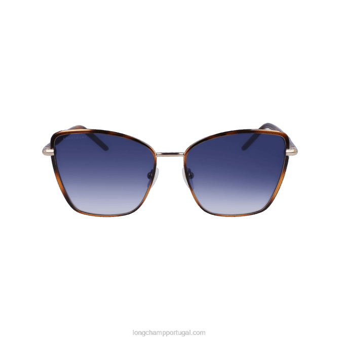 Longchamp 6DPZ887 havana azul mulheres óculos de sol coleção primavera/verão 2023
