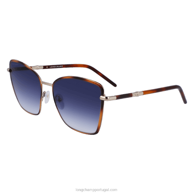 Longchamp 6DPZ887 havana azul mulheres óculos de sol coleção primavera/verão 2023