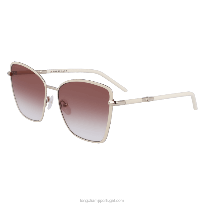 Longchamp 6DPZ889 branco/marrom mulheres óculos de sol coleção primavera/verão 2023