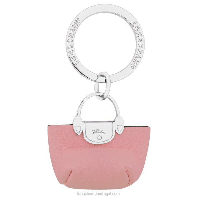 Longchamp 6DPZ737 pétala rosa mulheres le pliage cuir chaveiros pliage