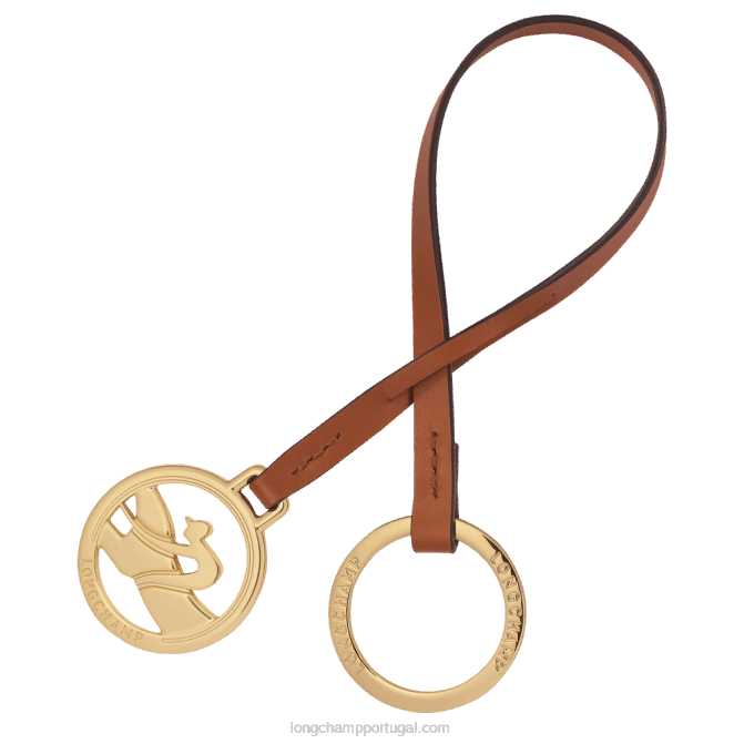 Longchamp 6DPZ741 conhaque mulheres chaveiros box trot