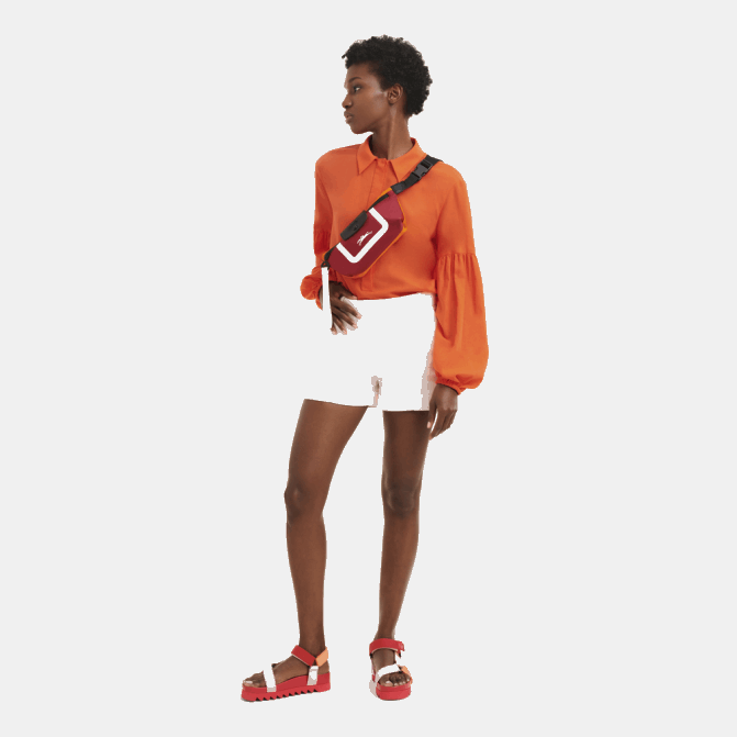 Longchamp 6DPZ213 laranja/vinho mulheres bolsa de cintura coleção le pliage