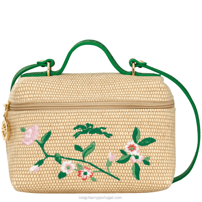 Longchamp 6DPZ216 verde mulheres le panier pliage vaidade xs