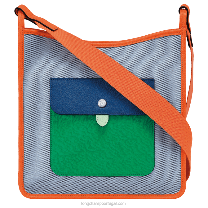 Longchamp 6DPZ260 azul/laranja mulheres bolsa transversal l com zíper Le Folonne