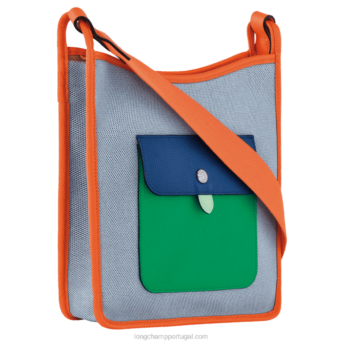 Longchamp 6DPZ260 azul/laranja mulheres bolsa transversal l com zíper Le Folonne
