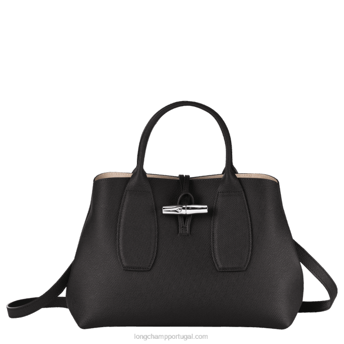 Longchamp 6DPZ103 preto mulheres bolsa roseau m