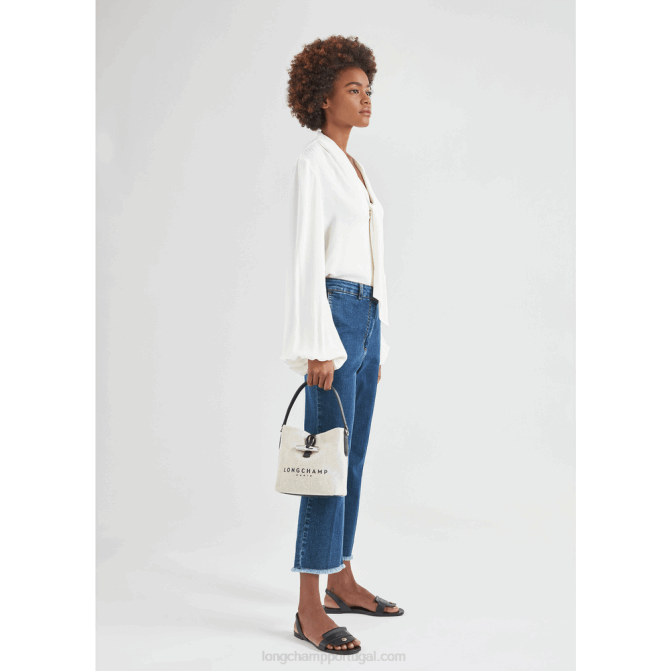 Longchamp 6DPZ117 cru mulheres saco de balde roseau xs
