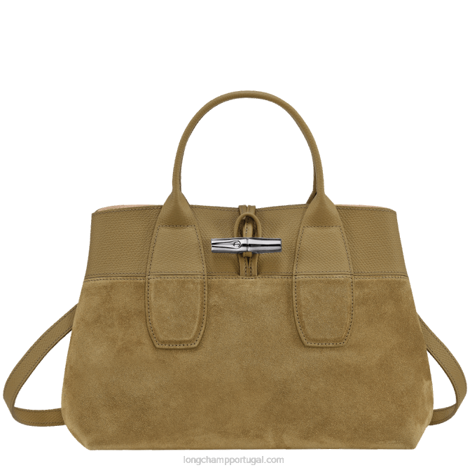 Longchamp 6DPZ118 bronze mulheres bolsa roseau m